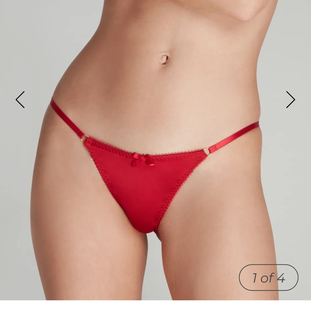 Agent Provocateur Red Satin Micro Thong